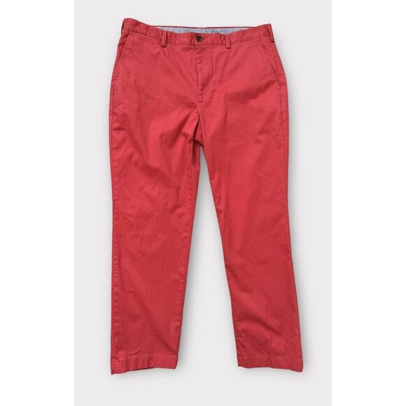 Brooks Brothers Pants Men 36 X 29.5 Coral Clark Fit Chino Stretch Flat Front - Picture 1 of 10